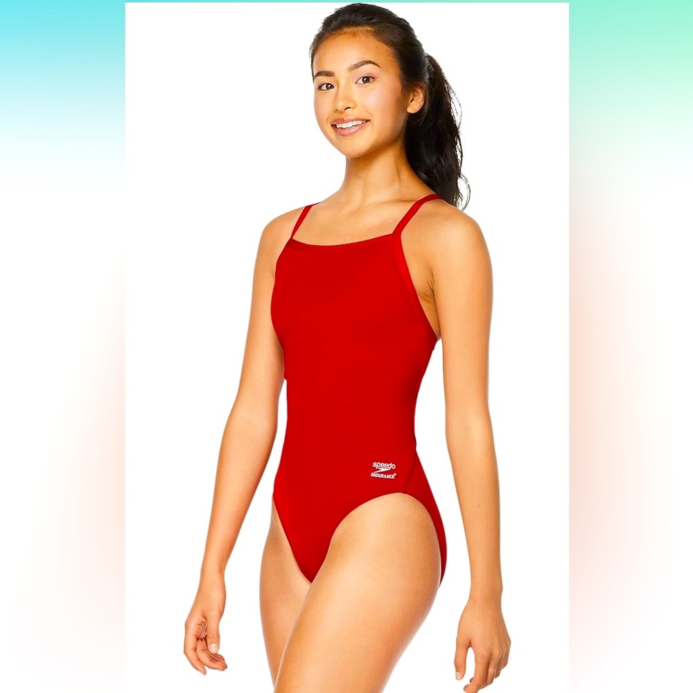 🚘New Speedo Women's Swimsuit One Piece Endurance+ Flyback Solid Adult Team Color